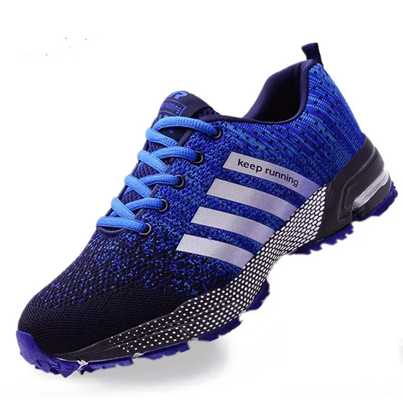 Кроссовки мужские сетчатые дышащие Повседневная модная обувь синие большие