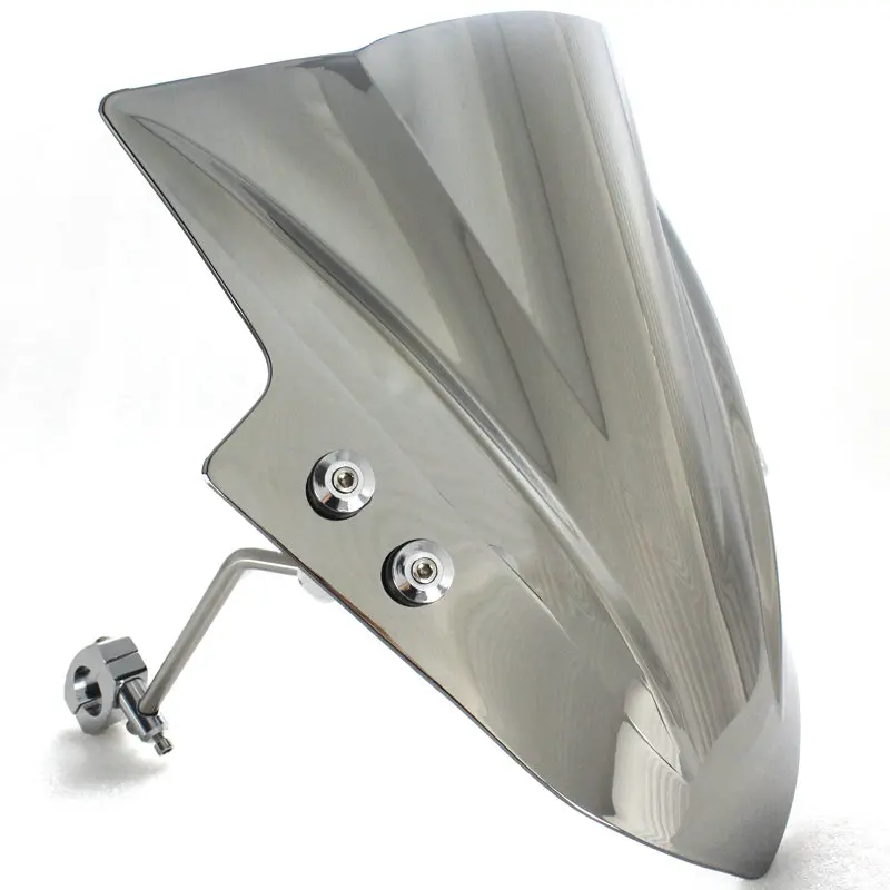 Chrome Ветровое стекло для 2008- Honda CB1000R CB300F CB300R CB500F CB500X CB 1000 R 300 500 F X ветер дефлекторное лобовое стекло кронштейн - Цвет: Chrome