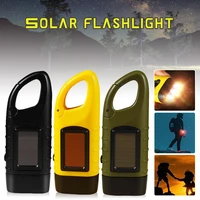 portable led flashlight hand crank dynamo torch lantern professional solar power tent light for outdoor camping mountaineering