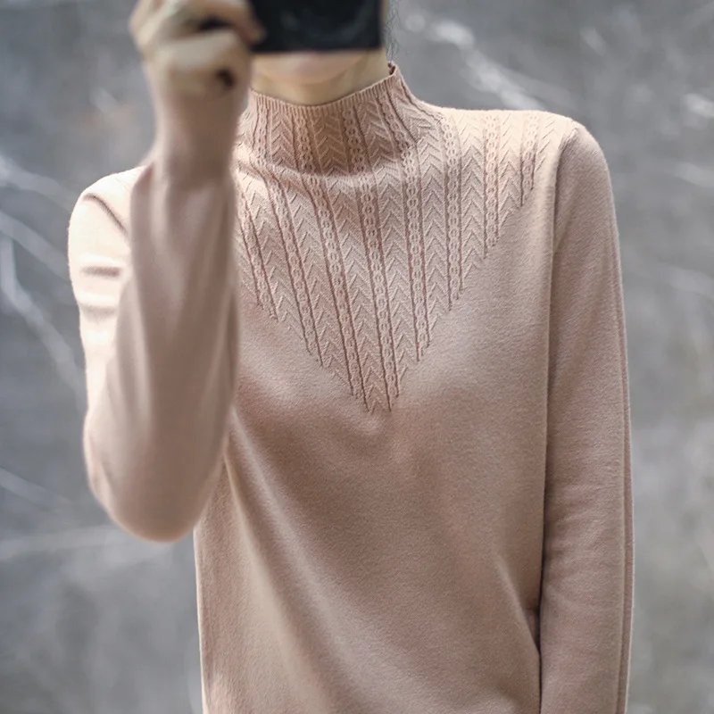 

Sweater Woman new autumn and winter long sleeves with a slim bottom blouse half turtleneck sweater DZA318--DZA321
