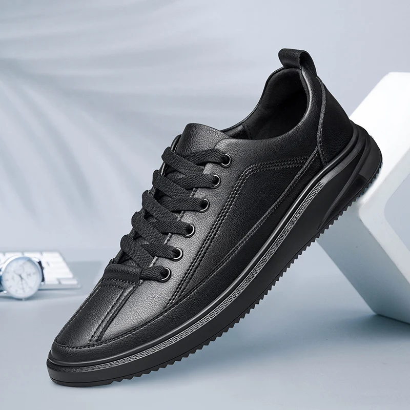 

Genuine Leather Men's Shoes Luxury British Fashion Sneakers Outdoor Trend All-Match Casual Shoes Boutique Men Skateboard Shoes