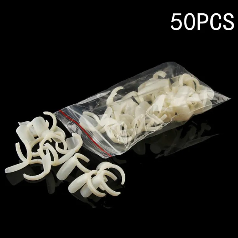50pcs 5 шт/50 шт акриловый полный лак для ногтей уф-гель цветной попсовый дисплей дизайн ногтей кольцо стиль ногтей типсы - Цвет: 50pcs