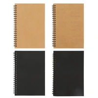 retro simple business notebook coil sketch notebook kraft paper painting notepad diary blank kraft inner pages students notebook