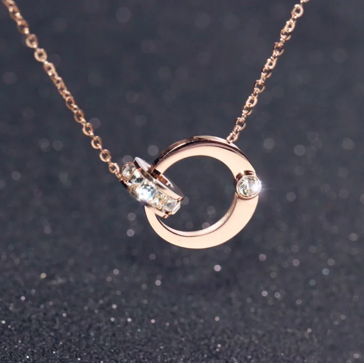 Женское простое короткое ожерелье из австрийской титановой стали с кристаллами