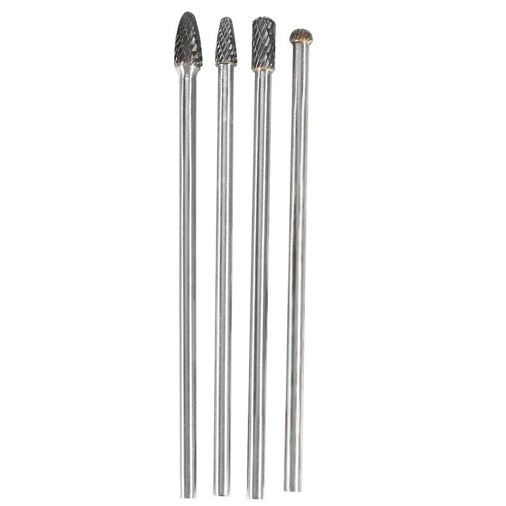 

4 шт. длинные роторные заусенцы, двойная резка, хвостовик 1/4 дюйма из карбида вольфрама, 6 в наборе, роторный инструмент для полировки металла ...