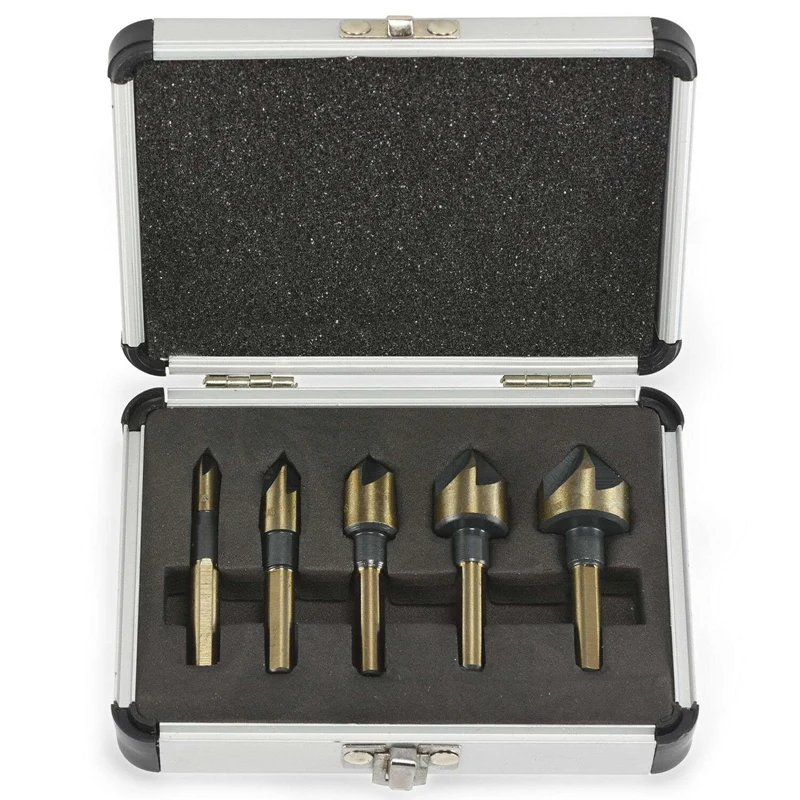 Promotion! 5 Pieces 82 Degrees Countersink Drill Bit Flute Chamfering Cutter Hand Tool with 23 Woodworking Chamfer Drilling To |