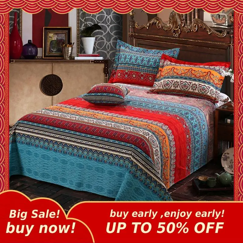 Богемный ретро комплект постельного белья MIHE с одеялом и мандалой зимнее