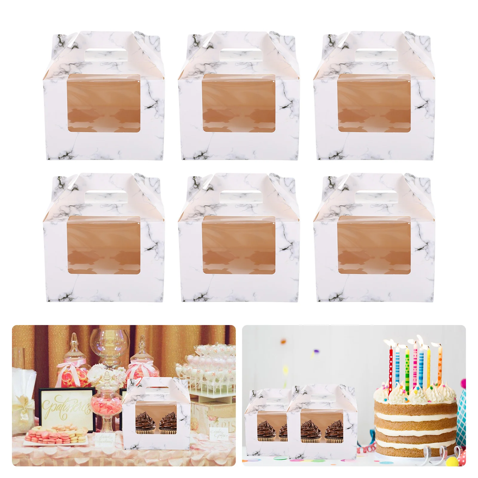 

6 Sets Cupcake Storage Cases Egg Tart Boxes Cake Storage Boxes Cake Packing Box