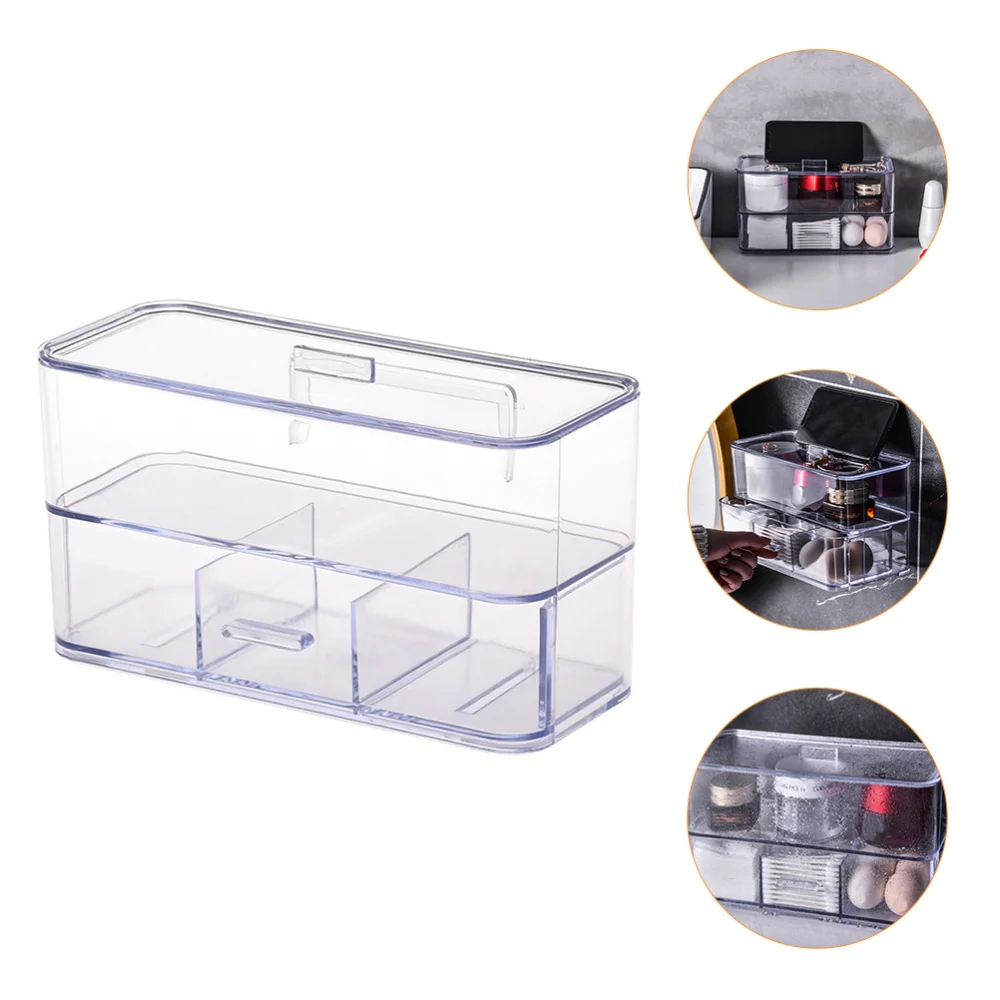 

Bathroom Wall Mounted Storage Box Nail-free Cosmetic Storage Box (Transparent)