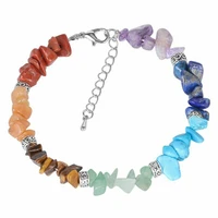 lucky rainbow 7 chakra bracelet for women femme natural stone rainbow healing mala pray yoga bracelet for women jewelry gift