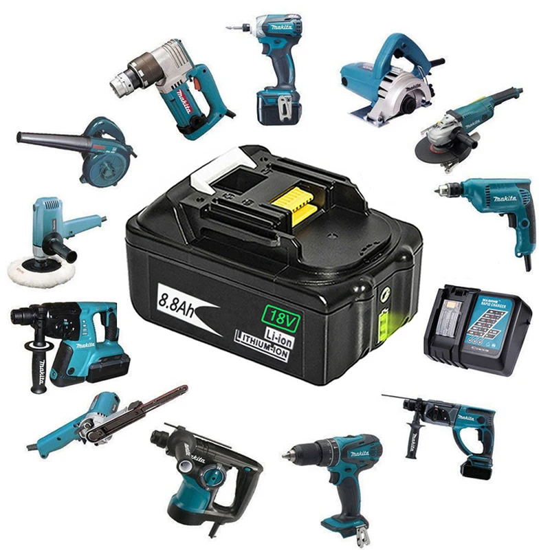 Для-Makita 18V 8800mAh 8.8Ah перезаряжаемые электроинструменты батарея с светодиодный Liion