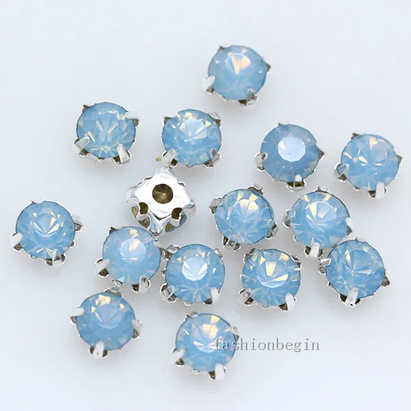 3 мм 8 lt голубой опал пришить плоские стеклянные кристаллы свадебное