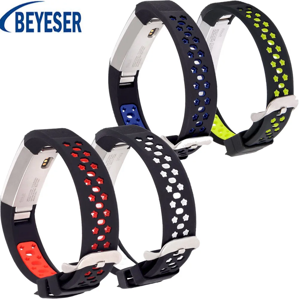 

Высококачественный модный ремешок для часов Двухцветный силиконовый ремешок для смарт-часов Fitbit Alta HR регулируемый браслет для смарт-часов ...