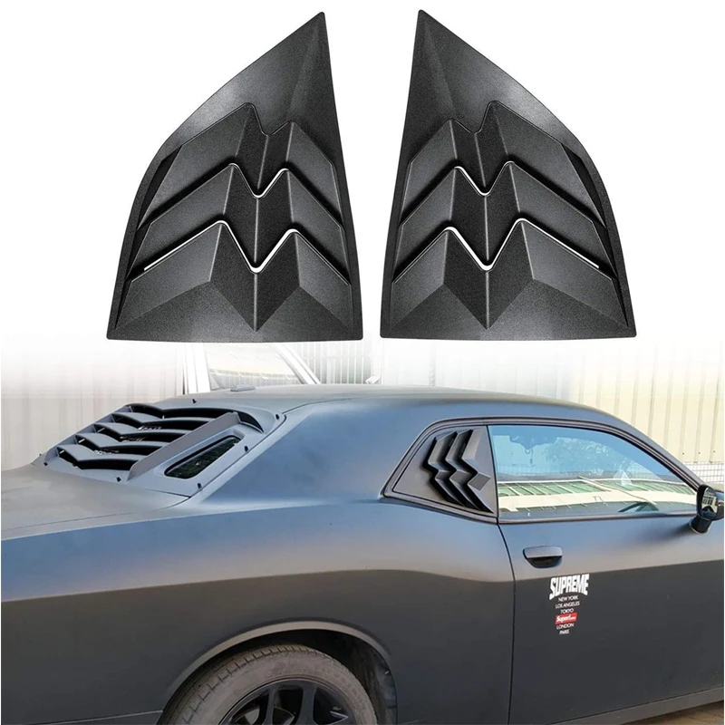 

Для 2008-2021 Dodge Challenger боковые окна Совок louверы, ABS окно козырек крышка, Солнцезащитный дождь вентиляция матовый черный (2 шт.)