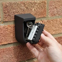 1pc black security key locker outdoor combination hide key safe lock box storage wall mounted