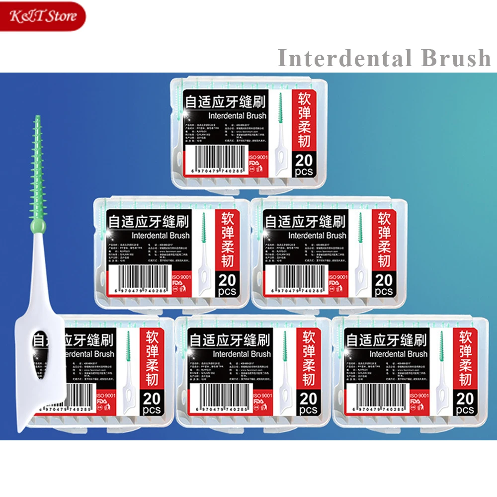 40 шт. силиконовых кейсов межзубная щетка пополнения зубов множество цветов на