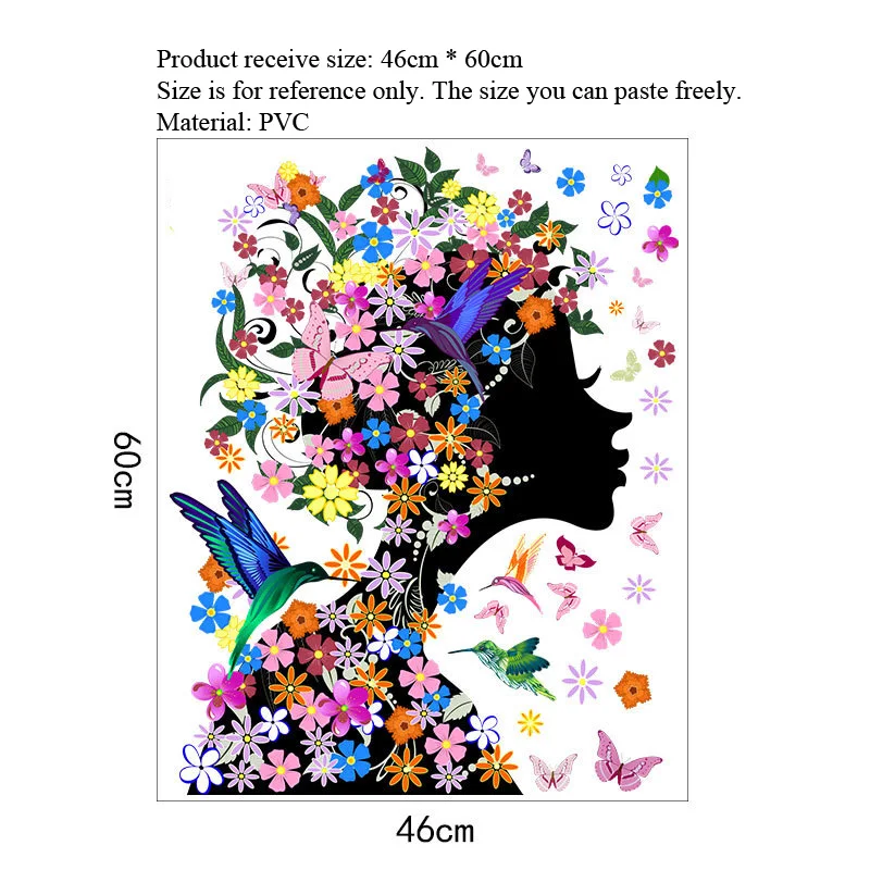 Наклейка на стену с цветами и бабочками для девочек фон спальни украшение