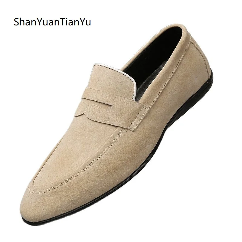 

Туфли мужские классические из натуральной кожи, винтажные итальянские лоферы, без застежки, Повседневная Деловая обувь для вождения, сваде...