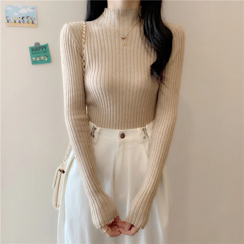 Осень 2021 новая Корейская версия приталенной рубашки с полувысоким воротником и