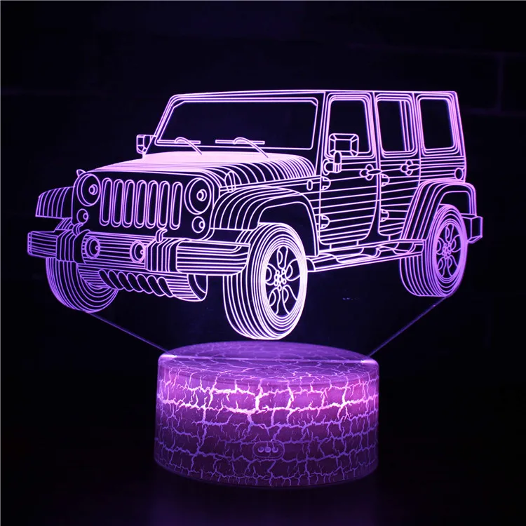 2 Светодиодный ночник, 3D лампа для автомобилей, милая игрушка в подарок, 7 цветов, абстрактная графика художника, мультяшная атмосферная лампа для детской комнаты - Испускаемый цвет: 2