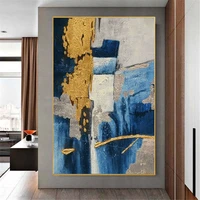 hand painted abstract oil painting modern gold leaf wall painting gilt canvas painting wall painting for living room home decor