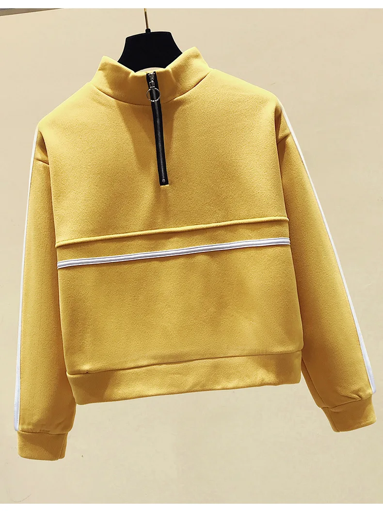 

2021 new fall shoulder loose hooded sweater solid color female fleece thick pullover sweater Black