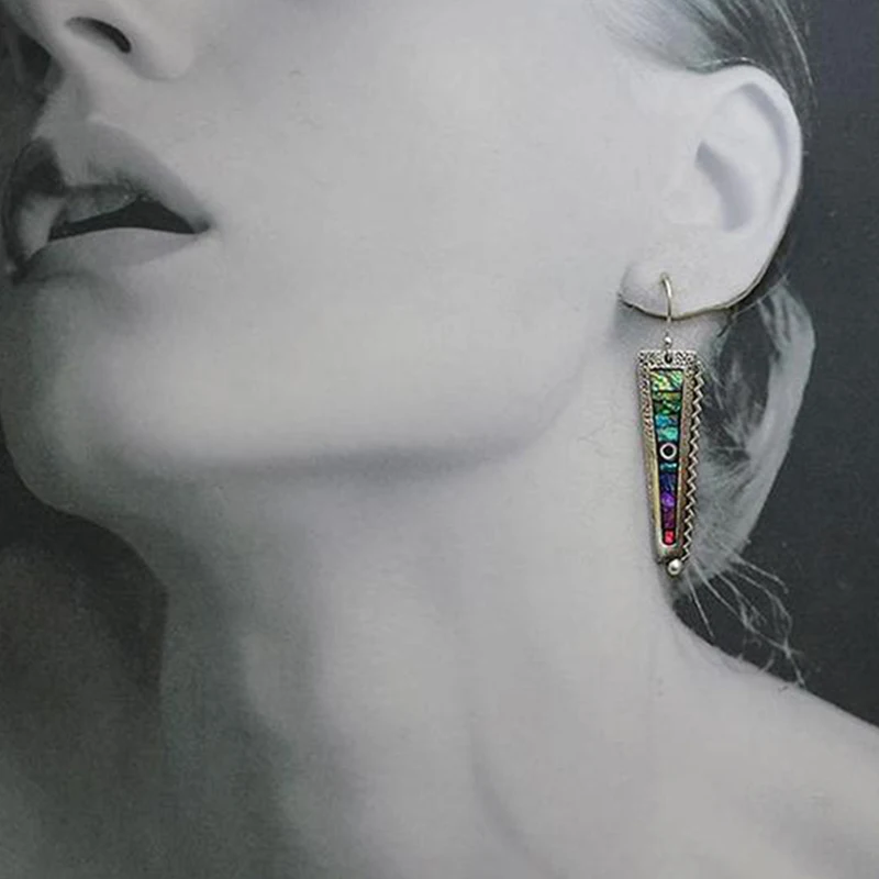 Длинные красочные серьги в стиле бохо с кристаллами для женщин металлические