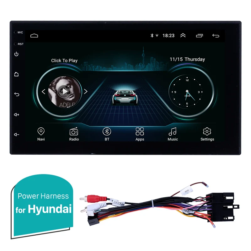 for Hyundai cable Harfey " универсальное Авторадио 2 din радио coche Android 8,1 gps автомобильное радио для Nissan VW Toyota Kia rio hyundai Suzuki Honda - Цвет: for Hyundai cable