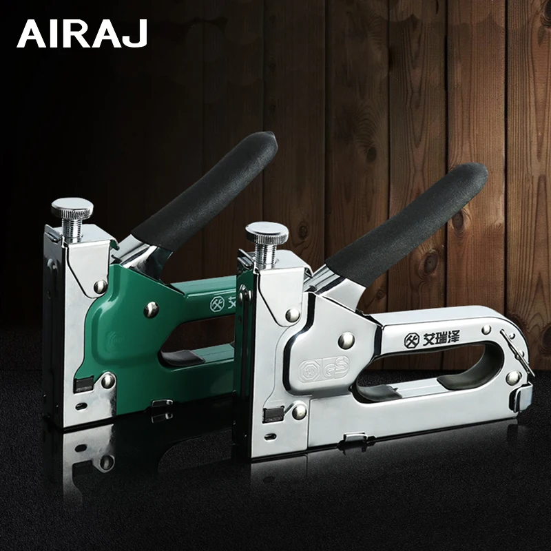 

AIRAJ 3-Way Heavy Duty Stapler Household Furniture Binding Nail with 600 Nails Woodworking Nail Hand Tools