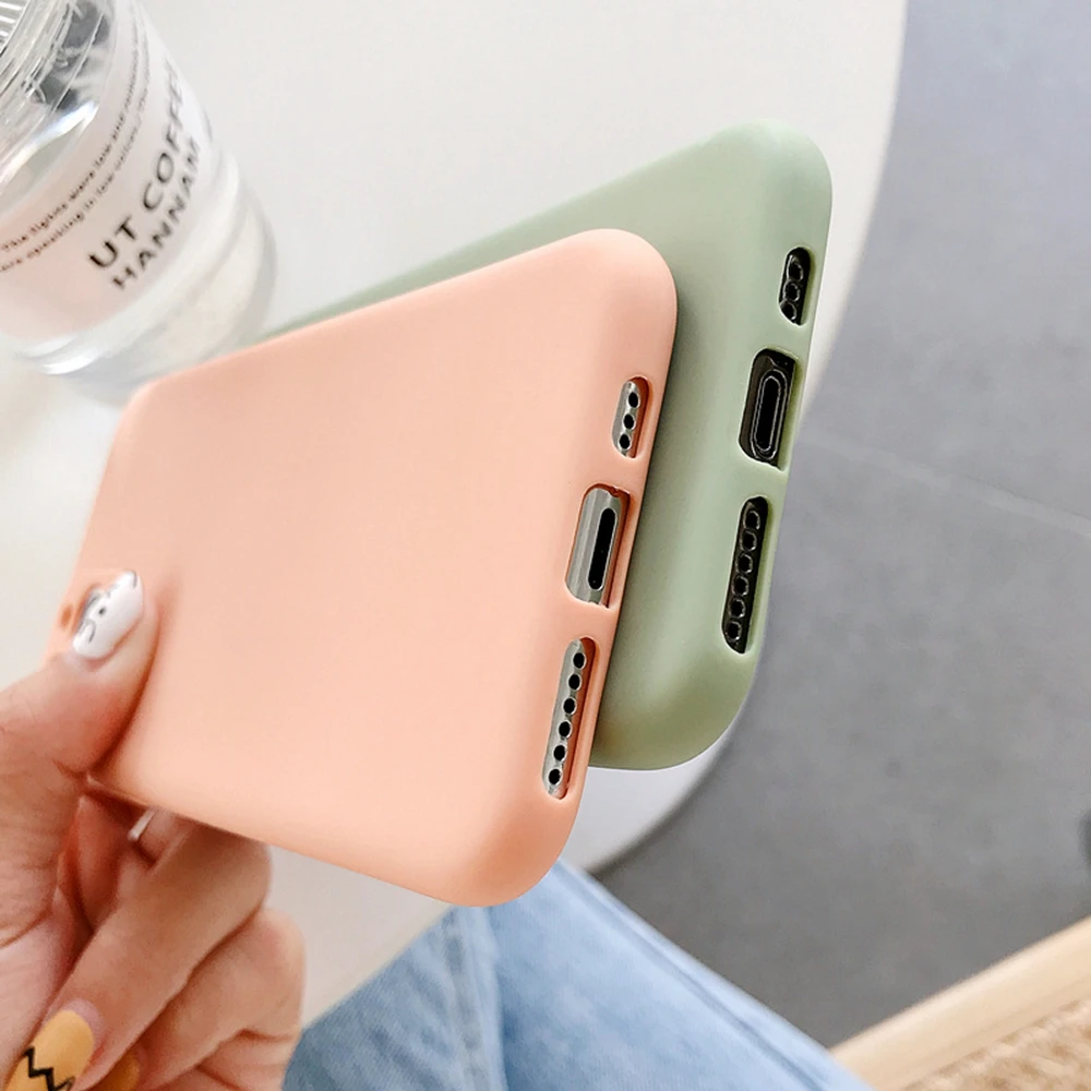 Candy Color Phone Case For iPhone SE 2020 11 Pro Max X XR XS 7 8 6 6s Plus Simple Protector Soft Back Cover Dirtproof | Мобильные