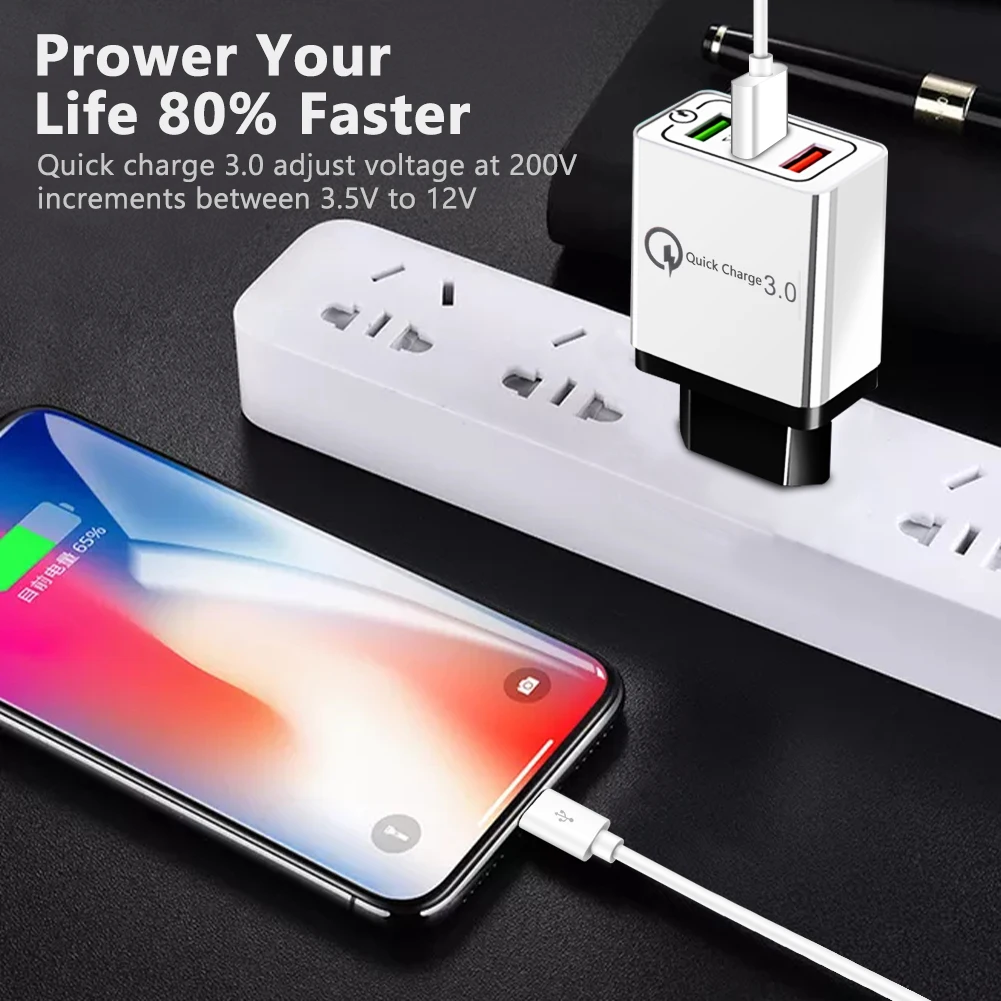 5 в Быстрая зарядка 3 0 USB Сетевое зарядное устройство с портами адаптер питания