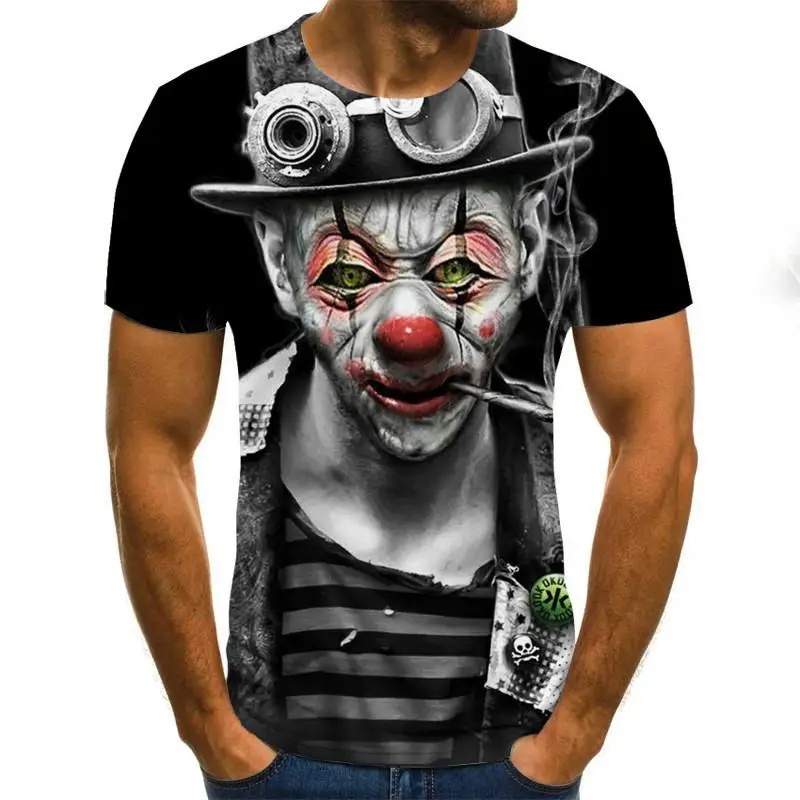 

Hot Sale Clown T Shirt Men/women Joker Face 3D Printed Terror Summer Fashion T-shirts size XXS-6XL