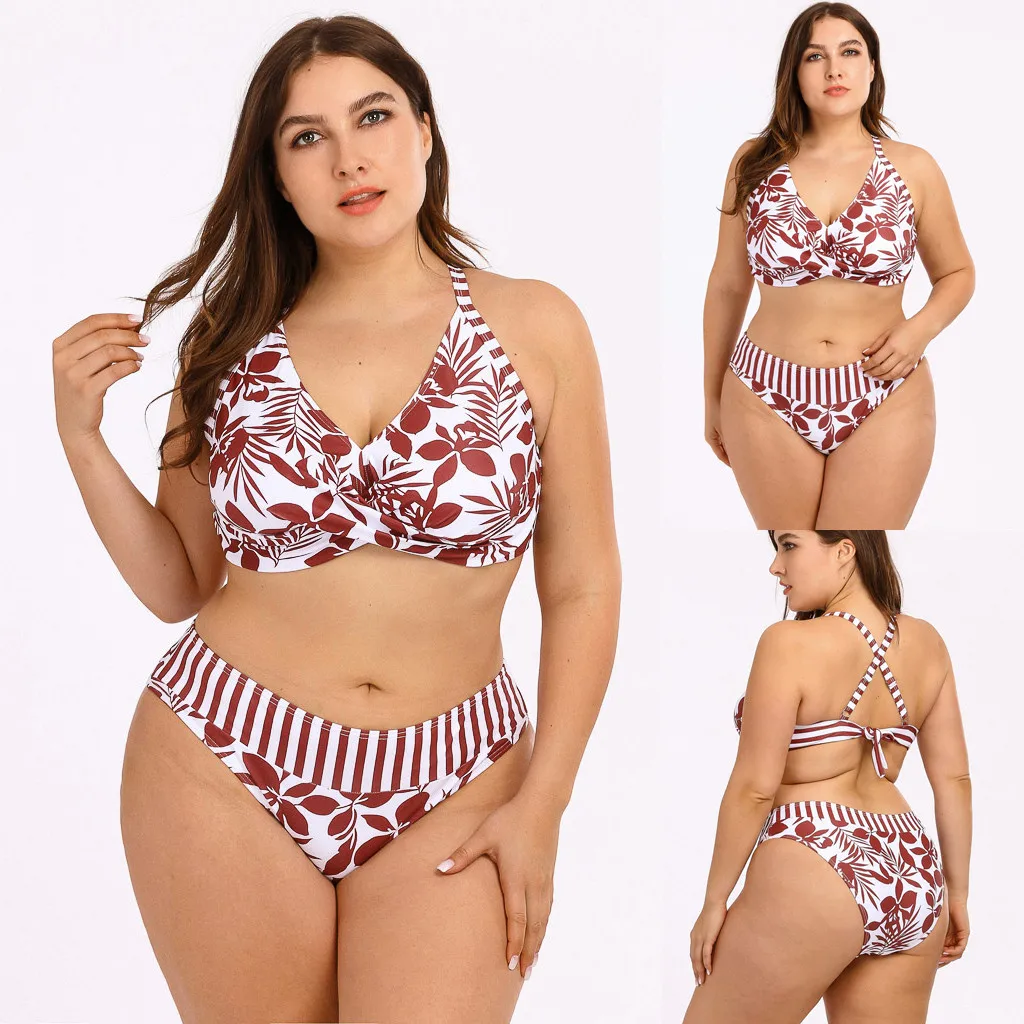 2020 Summer Women Floral Print Bikini Set Swimming Two Piece Swimsuits Beach Suit Sexy D2#2 | Женская одежда