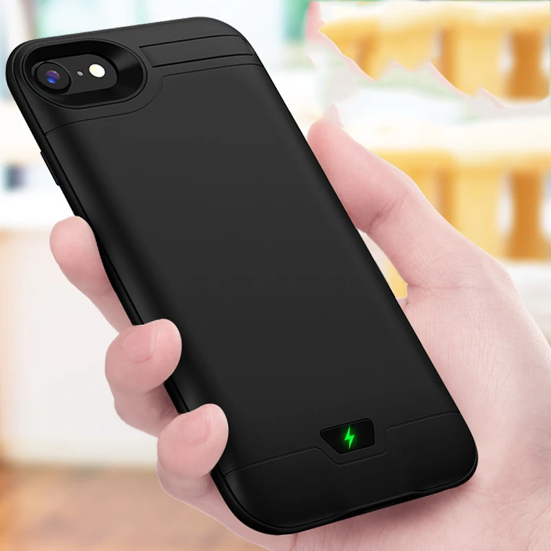 5000/8000 мАч запасной внешний аккумулятор чехол для iPhone 6 6S 7 8 Plus Тонкий Ультратонкий