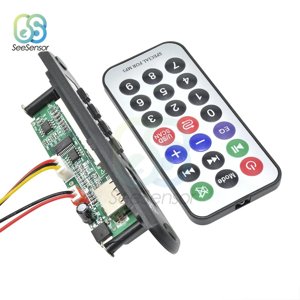 Беспроводной MP3-плеер модуль USB AUX TF карта аудио линия в fm-радио Mp3 декодер доска для автомобиля с пультом дистанционного управления