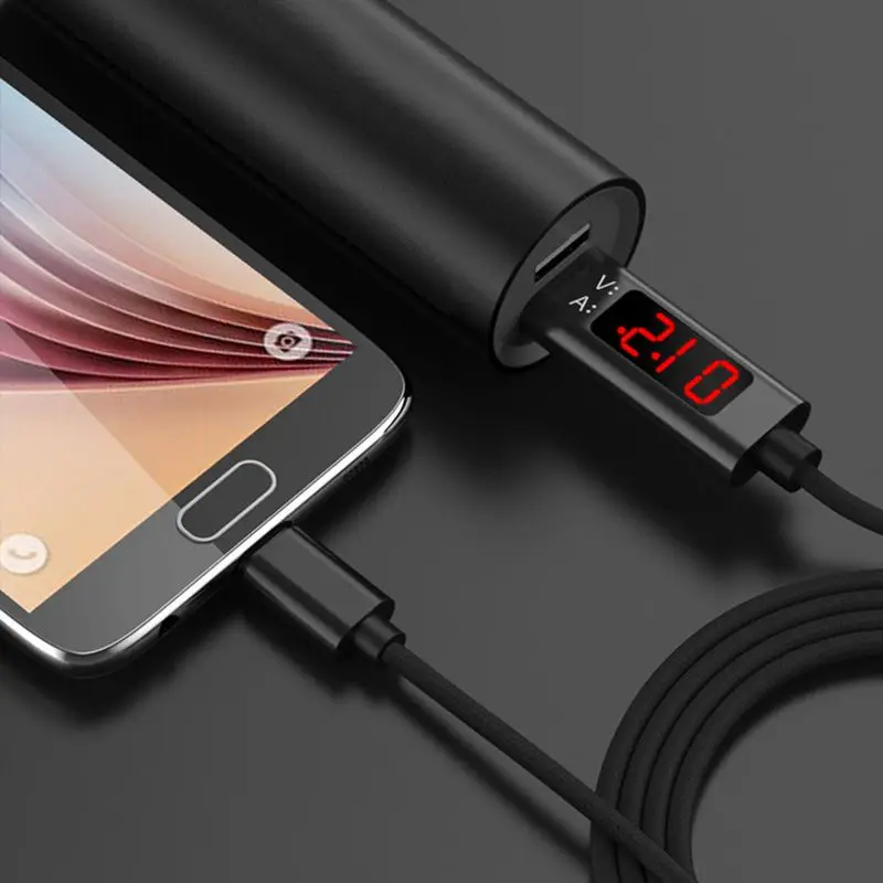 Кабель USB Type C QC 3 0 быстрая зарядка напряжение и Текущий Дисплей Плетеный кабель