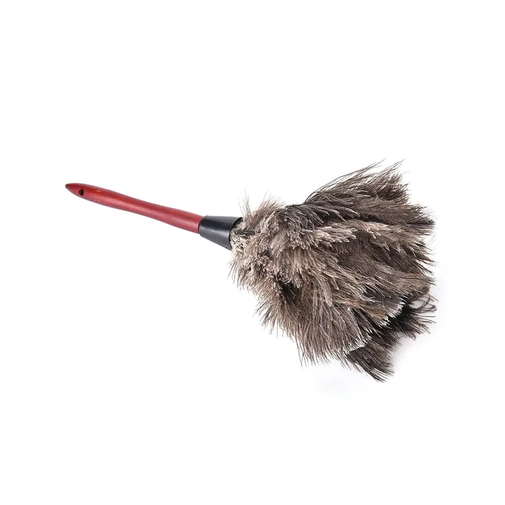 

1Pcs Feather Duster Brush Anti Static Natural Fall Wood Handle Household Cleaning Car Fan Furniture Dust Cleaner New
