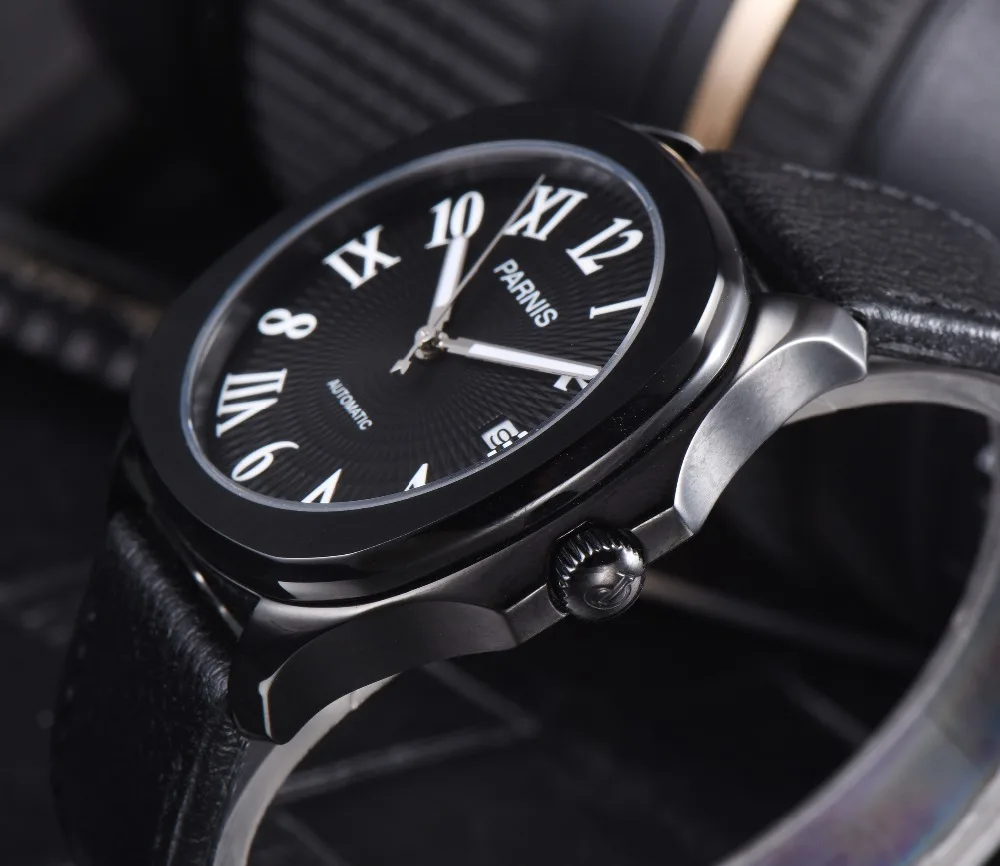 Мужские наручные часы мужские автоматические PARNIS роскошные механические