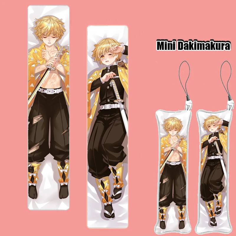 

Demon Slayer: Kimetsu no Yaiba Anime Mini Dakimakura Keychain Hanging Pillow Phone Strap Print Figure Cosplay Pendant Charm Gift