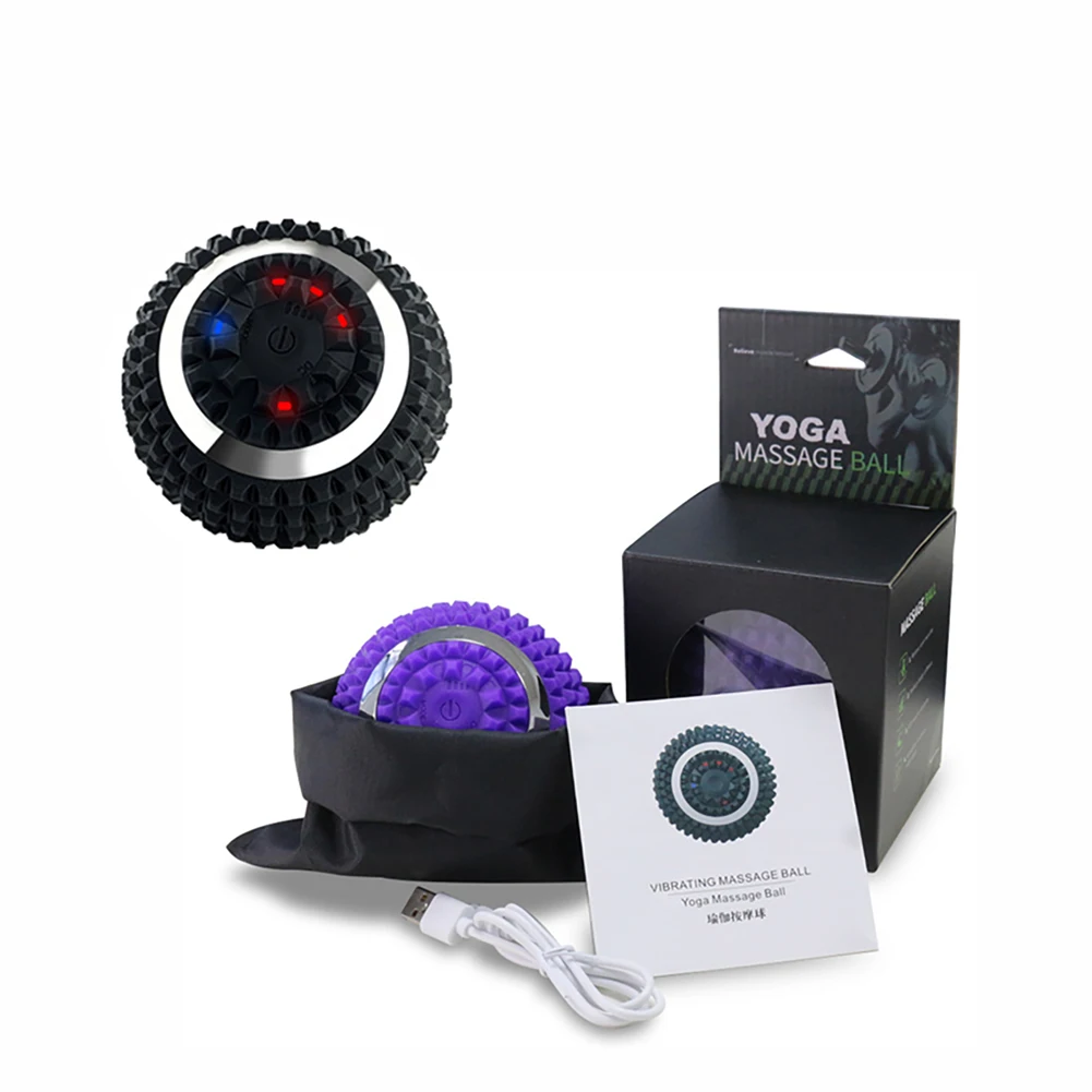 

Массажный шар, вибрирующий Массажный мяч для снятия мышечного напряжения, обезболивания, 4-скоростной высокоинтенсивный ролик, электрический, перезаряжаемый