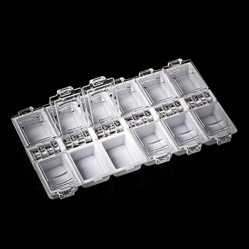 

5Pcs Transparent Nail Art Storage Box DIY Jewelry Beads Gems False Tip Container Empty Nails Rhinestones Holder Organizer Box