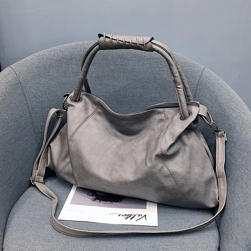 

Fashion PU Leather Bag For Women 2021 Solid Color Shoulder Messenger Bag Casual Shopping Handbag Large Capacity