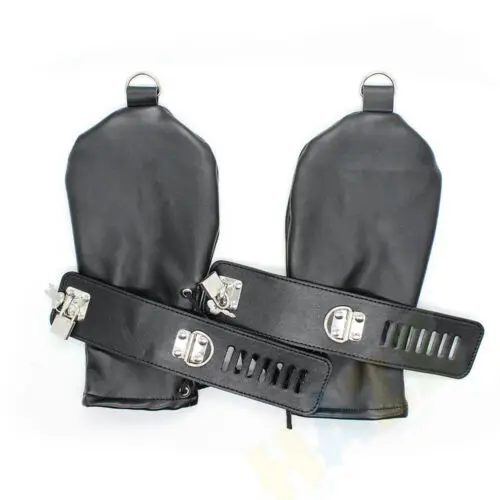 

Female Leather Gloves Mitten Restraints Bondage Dog Paw Gloves Lockable Fetish