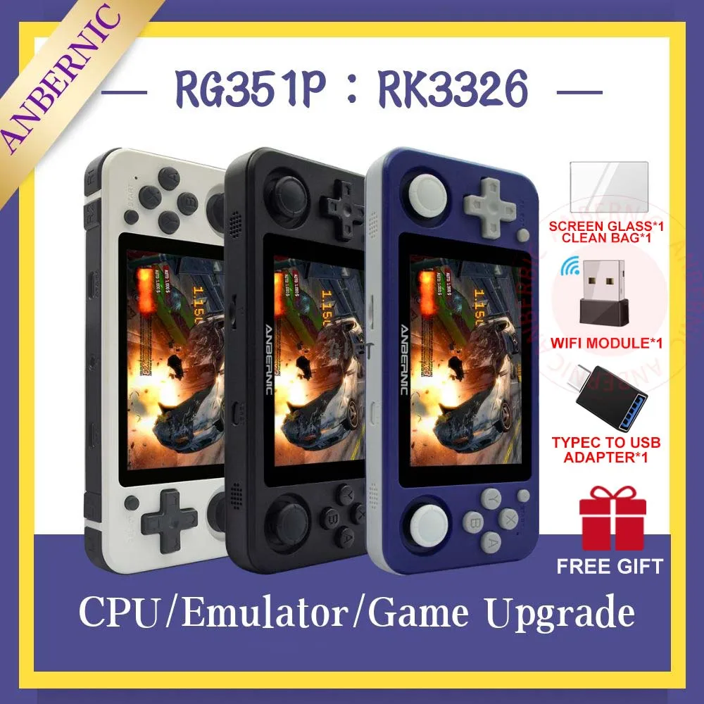 Консоль игровая RG351P ANBERNIC RK3326 с Linux, карманная портативная игровая консоль для ПК и PS1
