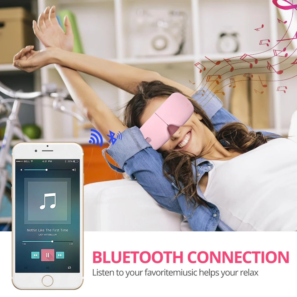 

Wireless Smart Airbag Vibration Eye Massager Eye Care Multi-Stage Hot Compress Bluetooth Music Relieves Fatigue And Dark Circles