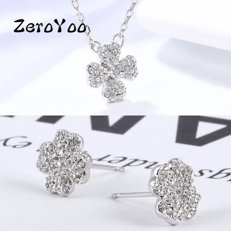 

SWA Fashion Jewelry Sets 1:1 High Quality Charms Clover Leaf Name Necklace Clavicle Elegant Simple Pendant Gift With Logo