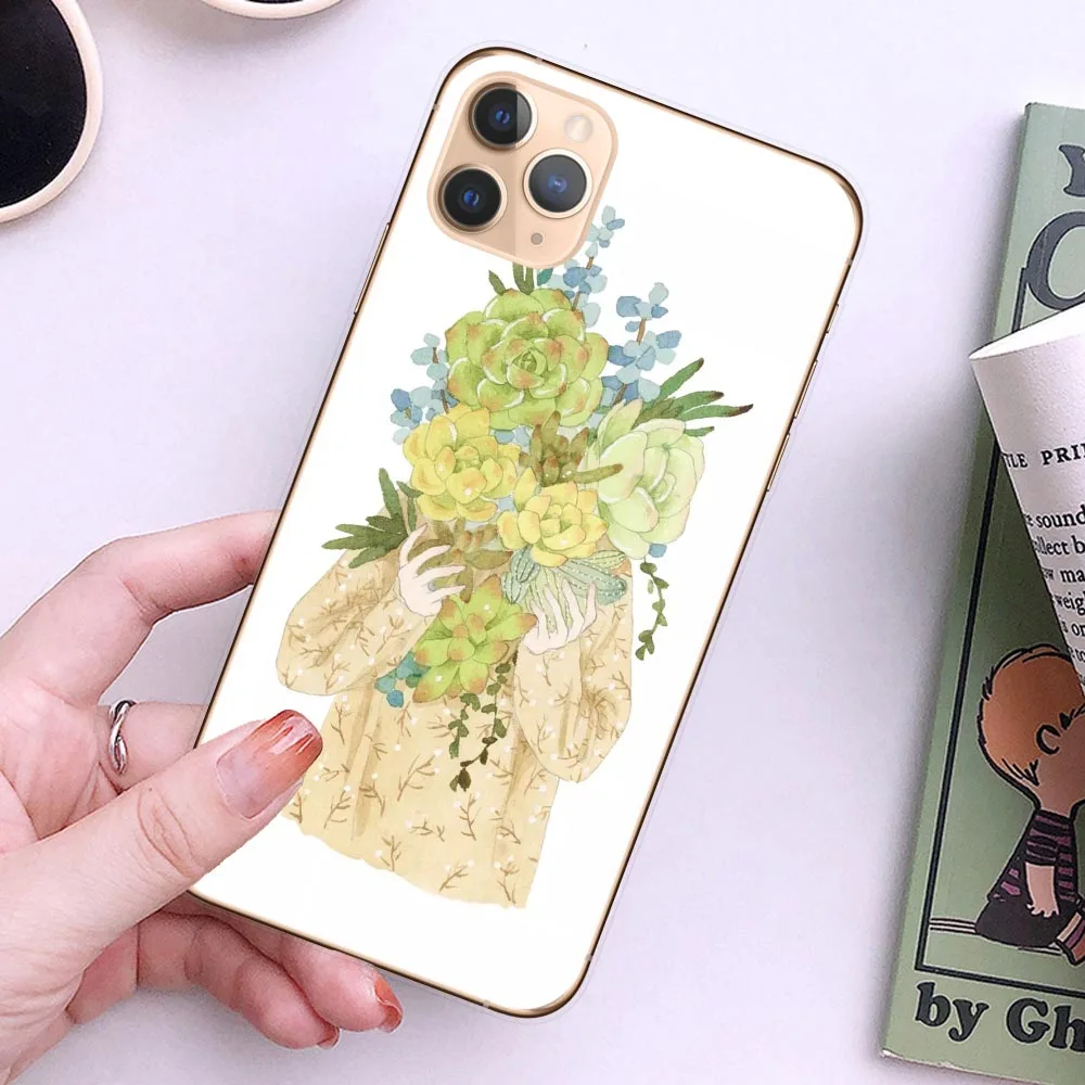Милый прозрачный чехол для телефона с принтом iPhone 11 11Pro Max XR XS X 8 7 6 6S Plus мягкий