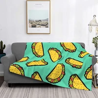 its taco time blanket food tortilla pepperoni plush thick soft flannel fleece throw blankets for sofa bed travel velvet art
