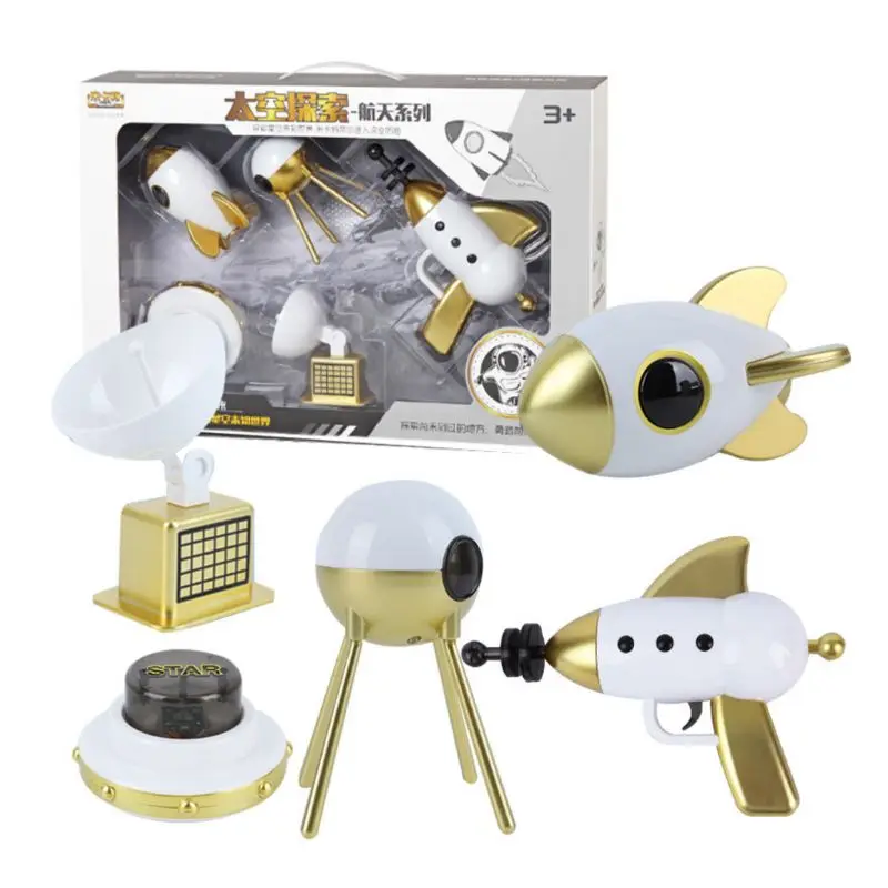 

1 Set Space Exploration Rocket Flight Simulation Satellite Model Toys