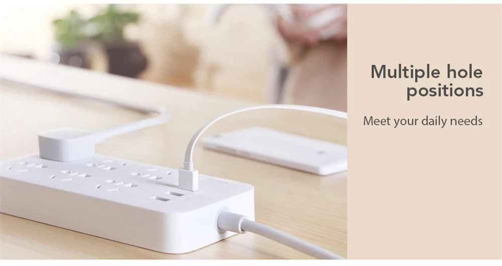 Xiao mi jia блок питания Базовая версия 6 розеток С 3 5 в 2.1A Быстрая зарядка usb порты белый mi разъем сплошной цвет